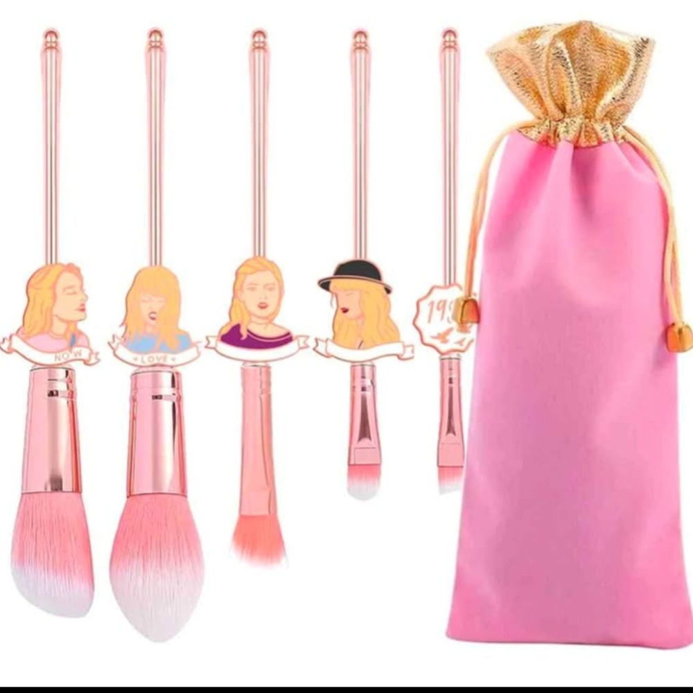 New Pink Taylor Swift Makeup Brush Set with Pouch